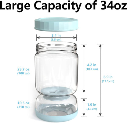 Belro glass pickle separator jar for kitchen and dining, with a clear design and removable lid for easy pickling and storage.