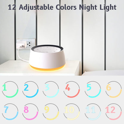 Belro baby sound machine noise device, compact and portable, designed for soothing infants and creating a peaceful sleep environment.