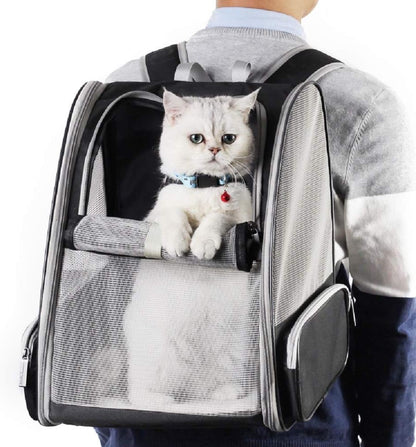 Belro cat backpack carrier bag designed for pet travel, featuring a mesh window and adjustable straps for comfort and ventilation.