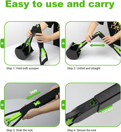 Belro pooper scooper tool for easy pet waste pickup, with a sturdy handle and waste collection scoop.
