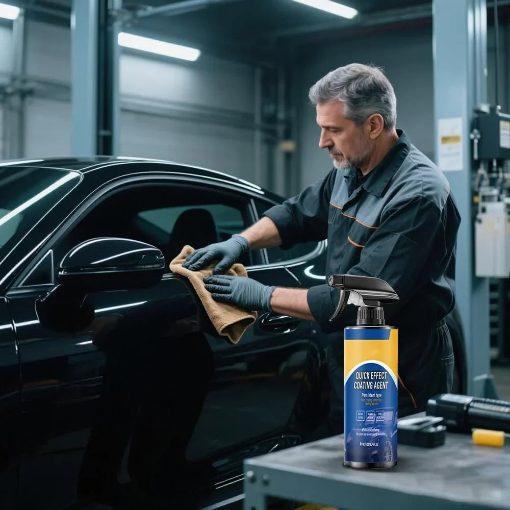 Mivoza Car Nano Ceramic Sealant spray bottle showing a sleek automotive waterless paint protection coating for shine and durability