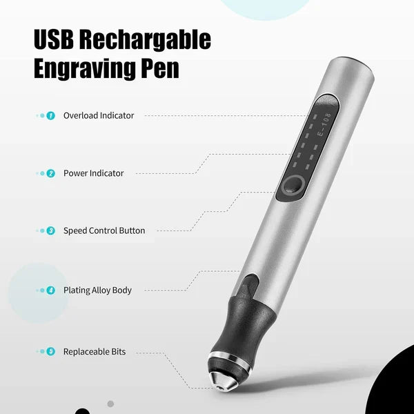 Belro cordless engraving pen for clothing customization, featuring a sleek handheld design suitable for men’s fabric engraving.