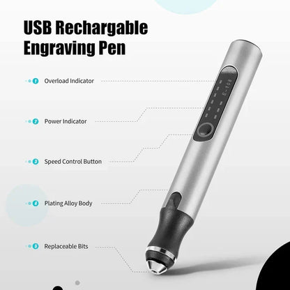 Belro cordless engraving pen for clothing customization, featuring a sleek handheld design suitable for men’s fabric engraving.