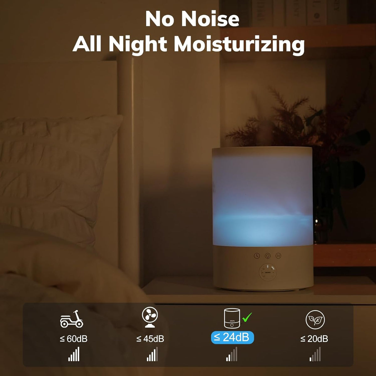 Belro Pure Enrichment ultrasonic cool mist humidifier for large rooms, white plastic appliance with adjustable mist control
