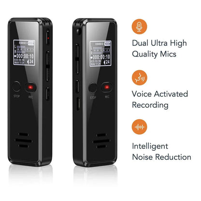 Belro professional digital voice recorder with built-in speaker and auto-saving files, ideal for audio recording and sound capture.