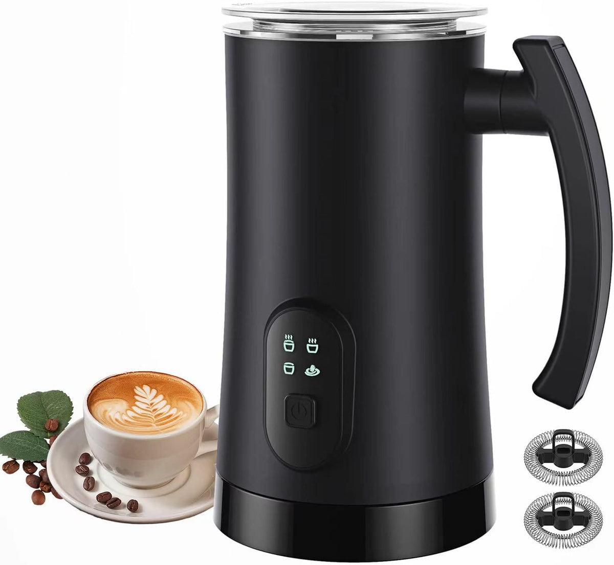 Belro electric milk frother and steamer for instant hot or cold beverages, compact kitchen appliance for creamy froth and warm milk.