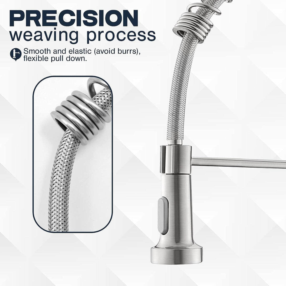 Belro single-hole kitchen faucet with pull-down sprayer, modern chrome finish, mounted on a kitchen sink for easy use.