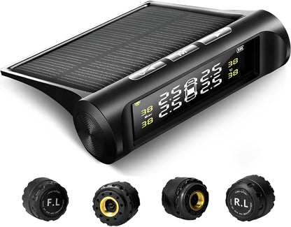 Belro automotive tire pressure monitoring sensor system with multiple sensors and display for vehicle tire safety.