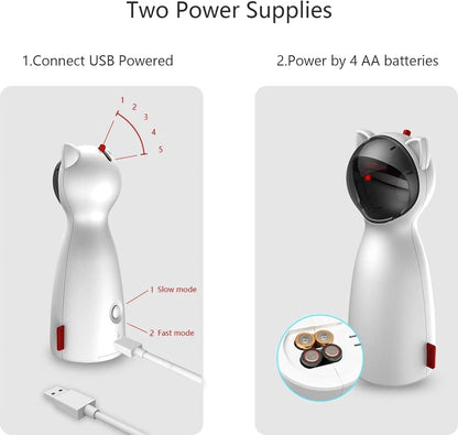 Belro cat laser toy for pets, featuring a handheld laser pointer and colorful laser beam for interactive play with cats.
