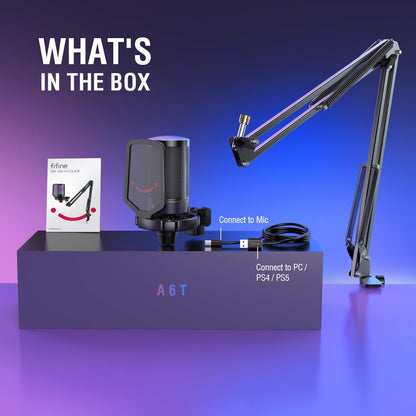 Belro gaming PC condenser microphone for podcasts, featuring a sleek black design and adjustable stand for clear audio recording.