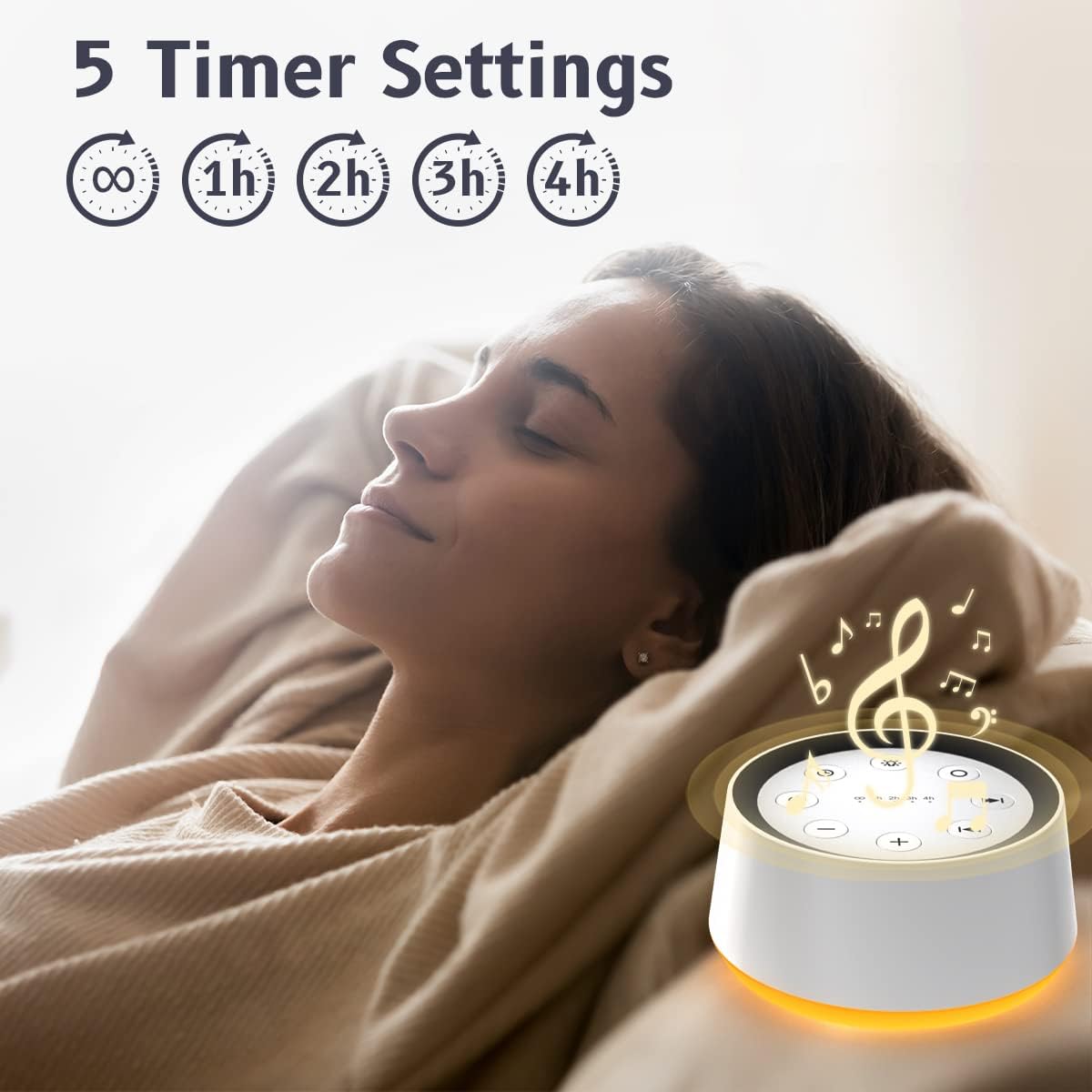 Belro baby sound machine noise device, compact and portable, suited for soothing infants with calming sounds