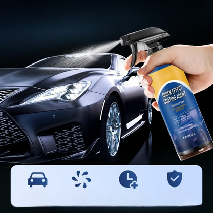 Mivoza Car Nano Ceramic Sealant spray showing a sleek car surface with a glossy, protected finish for lasting shine and water resistance.