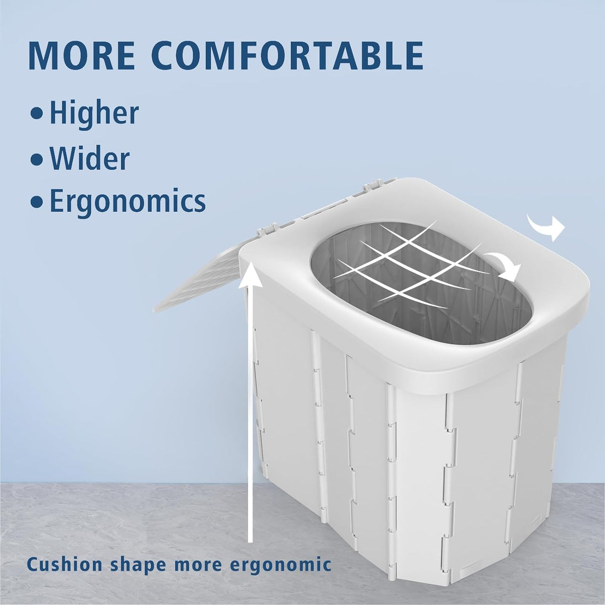 Portable camping toilet by Belro, compact and lightweight outdoor toilet for camping and outdoor use.