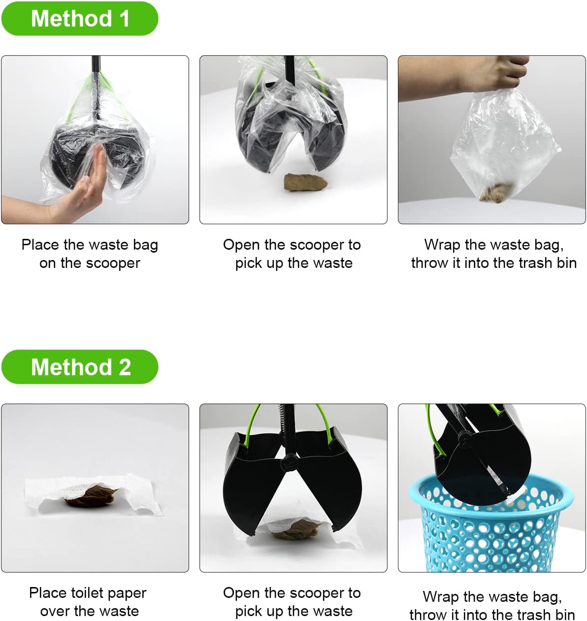 Belro pooper scooper tool for easy pet waste cleanup, featuring a sturdy handle and waste collection scoop.