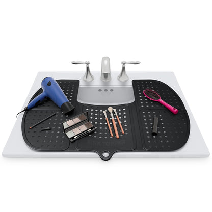 Belro bathroom sink topper cover, tool for hardware installation, made of durable material, shown on a white sink surface.