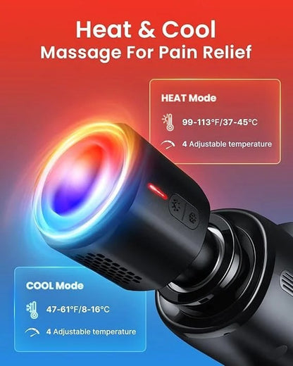 Casavibeo RENPHO Active Thermacool Deluxe massage gun with heat and cold heads, back massager for muscle relief and deep tissue therapy.