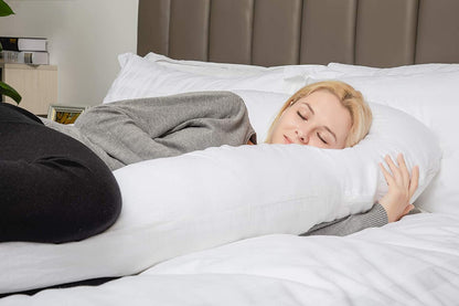 Belro U-shaped full body pregnancy maternity pillow in soft sleepwear fabric, designed for comfort during pregnancy.