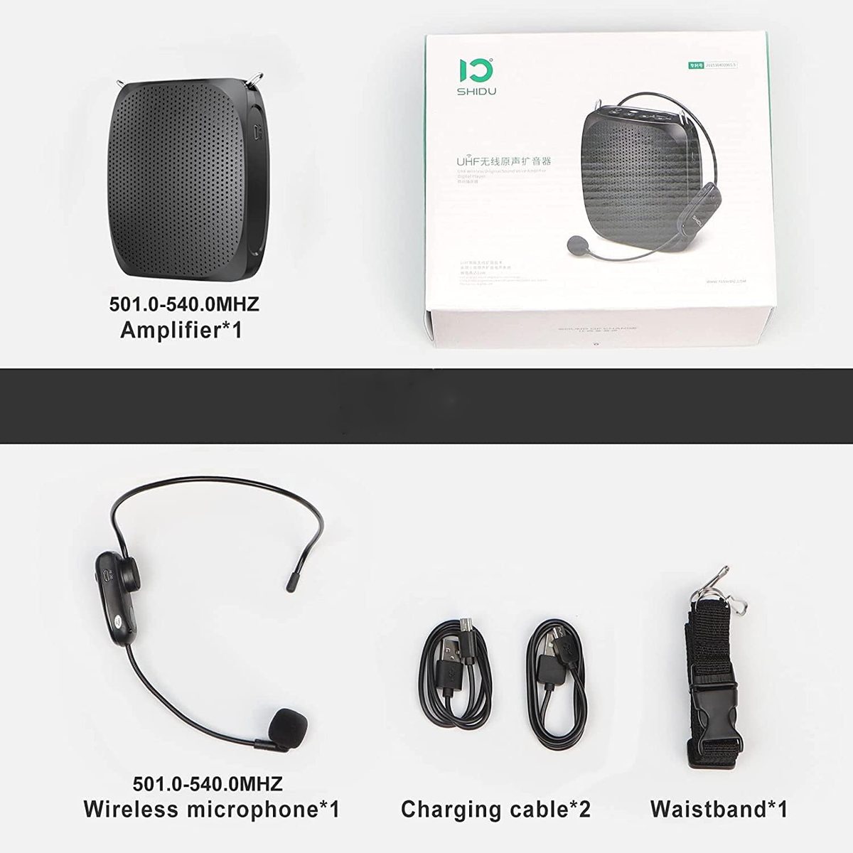 Belro personal voice amplifier for teachers and elderly, portable audio device with microphone and adjustable volume controls
