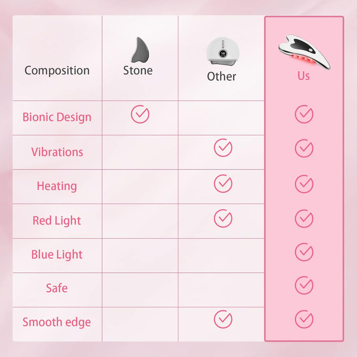 Belro Gua Sha massager tool in black, designed for facial and body skincare, made of smooth, polished stone for massage therapy.