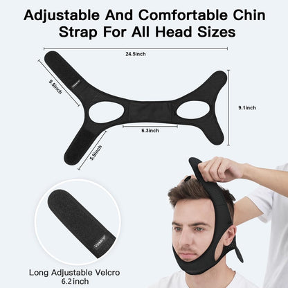 Belro anti-snoring chin strap for sleep apnea, adjustable sleep aid device, designed to reduce snoring and improve sleep quality.