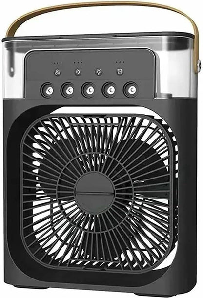 Belro desk fan, compact electronic home appliance with adjustable blades and stand for airflow in a modern office or home setting.