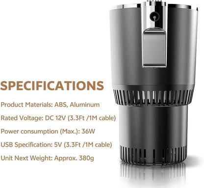 Belro smart car cup holder with temperature control, designed for cold and warm beverages, suitable for automotive use.