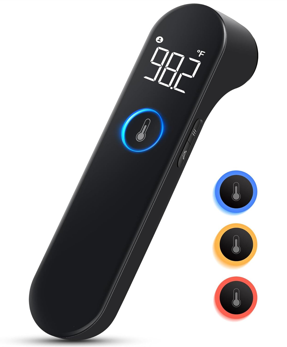 Belro No-Touch Forehead Thermometer displaying digital readout on a sleek, modern electronic device.