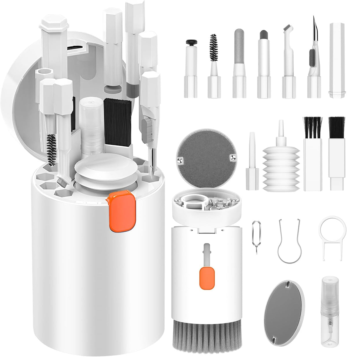 Belro 20-in-1 keyboard and earbuds cleaning kit with various brushes and tools for electronics maintenance.