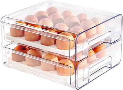 Belro egg container holder for fridge, food storage solution with multiple egg slots, made of durable plastic for kitchen organization.