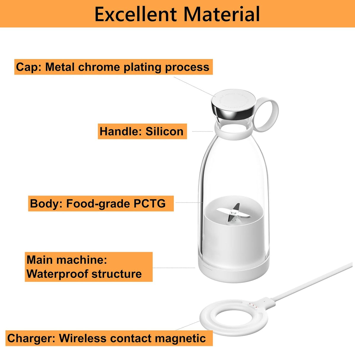Belro portable electric juicer blender with stainless steel blades and compact design for fresh smoothies and juices.