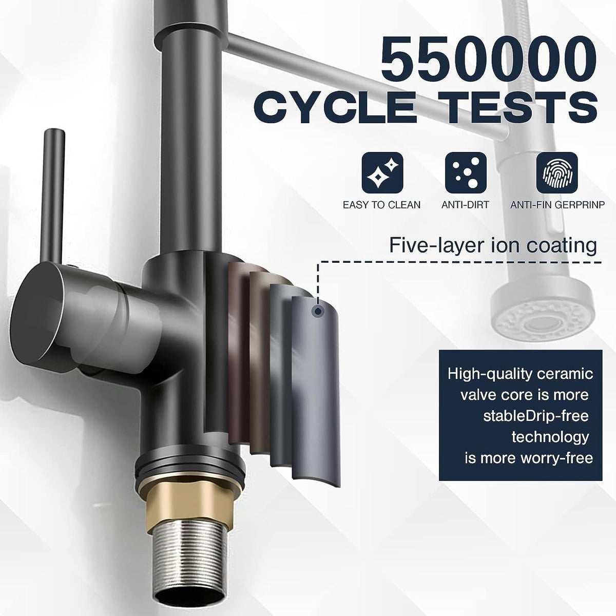 Belro single-hold spring kitchen faucet with pull-down sprayer, chrome finish, mounted on a modern kitchen sink.
