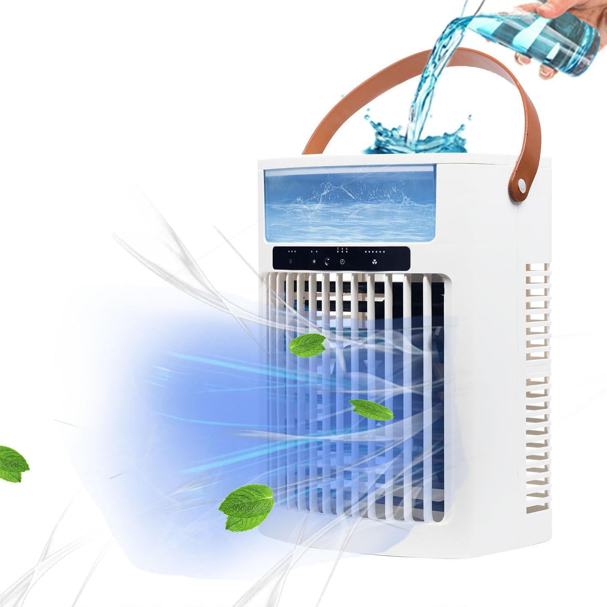 Belro portable mini air cooler fan for outdoor use, compact and lightweight for home and garden cooling.