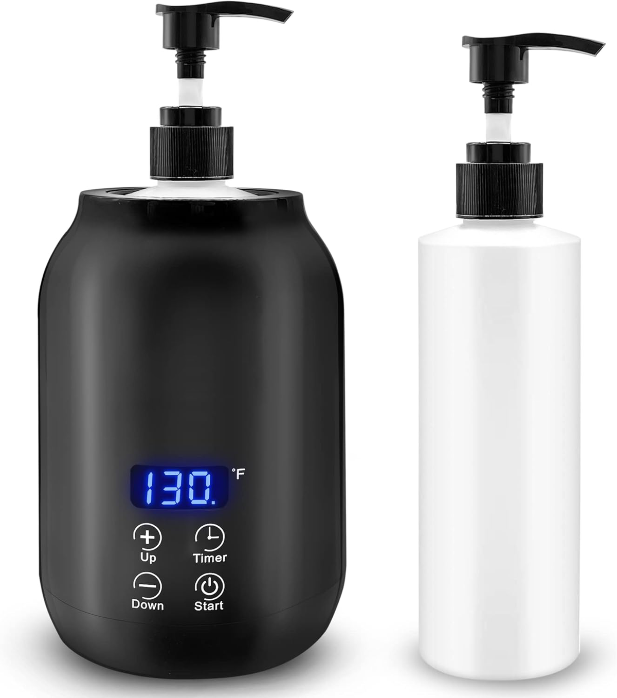 Belro massage oil warmer sitting on a bathroom counter, used for heating massage oils in health and beauty therapy.