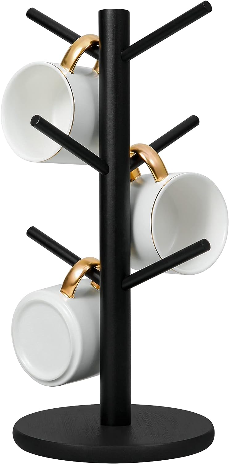 Belro Cup Mug Holder Tree for kitchen organization, holds multiple mugs, ideal for home and dining room storage.