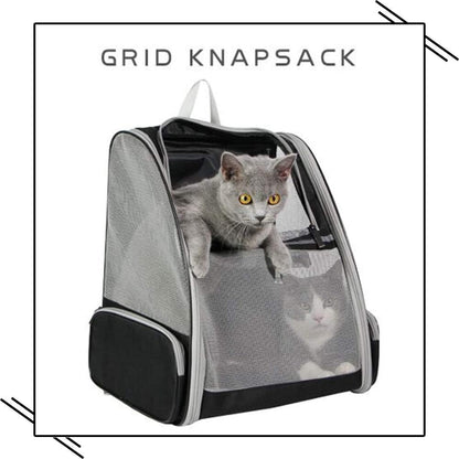 Belro cat backpack carrier, a hands-free pet backpack in durable fabric designed for comfortable transportation of cats.