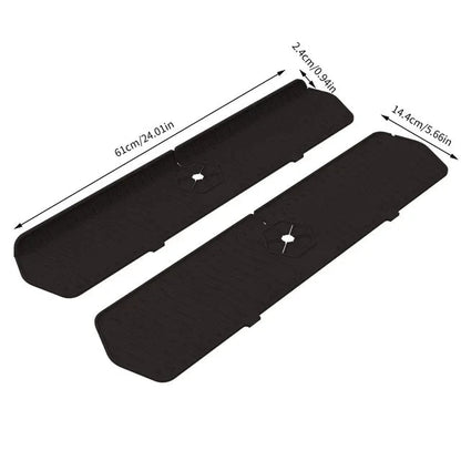 Belro silicone kitchen sink splash guard, black, 61cm, prevents splashes and keeps kitchen area clean.