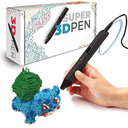 Belro 3D printing pen for electronics, shown in use with colorful filament for creating three-dimensional designs.