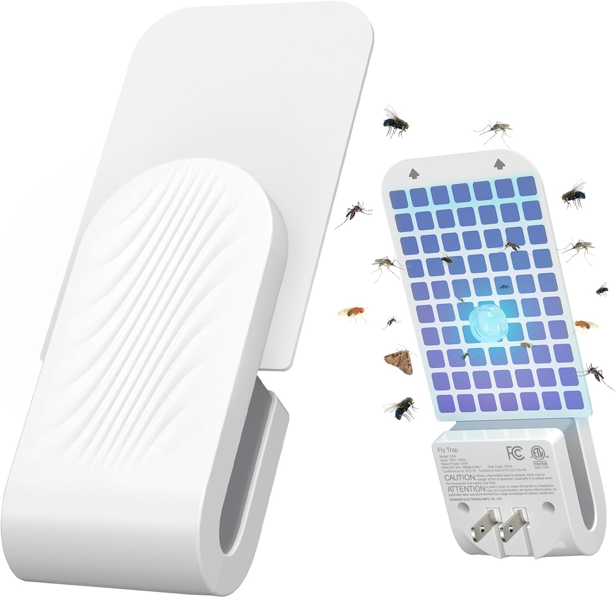 Belro indoor fly trap with electronic design, featuring a sleek black and white device for effective fly catching.