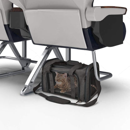 Belro dog bag carrier for small to medium cats and dogs up to 15 lbs, designed for automotive travel and pet comfort.