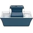 Casavibeo PetSafe Drinkwell Pagoda ceramic fountain with elevated bowl, flowing streams, and 70 oz capacity for pet hydration.
