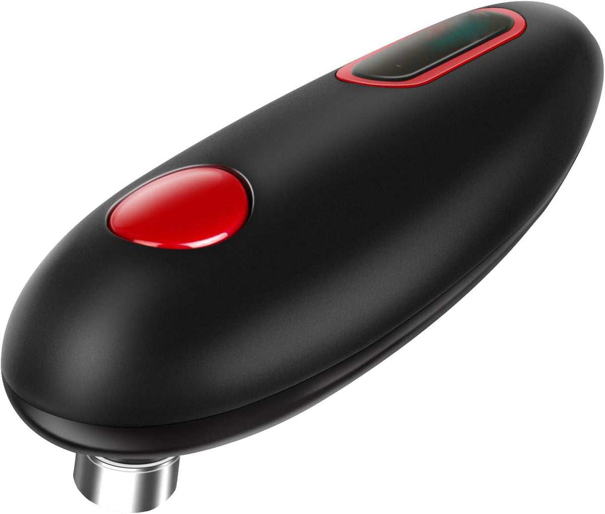 Belro electric automatic can opener for kitchen use, compact design, with stainless steel cutting blade and ergonomic handle.