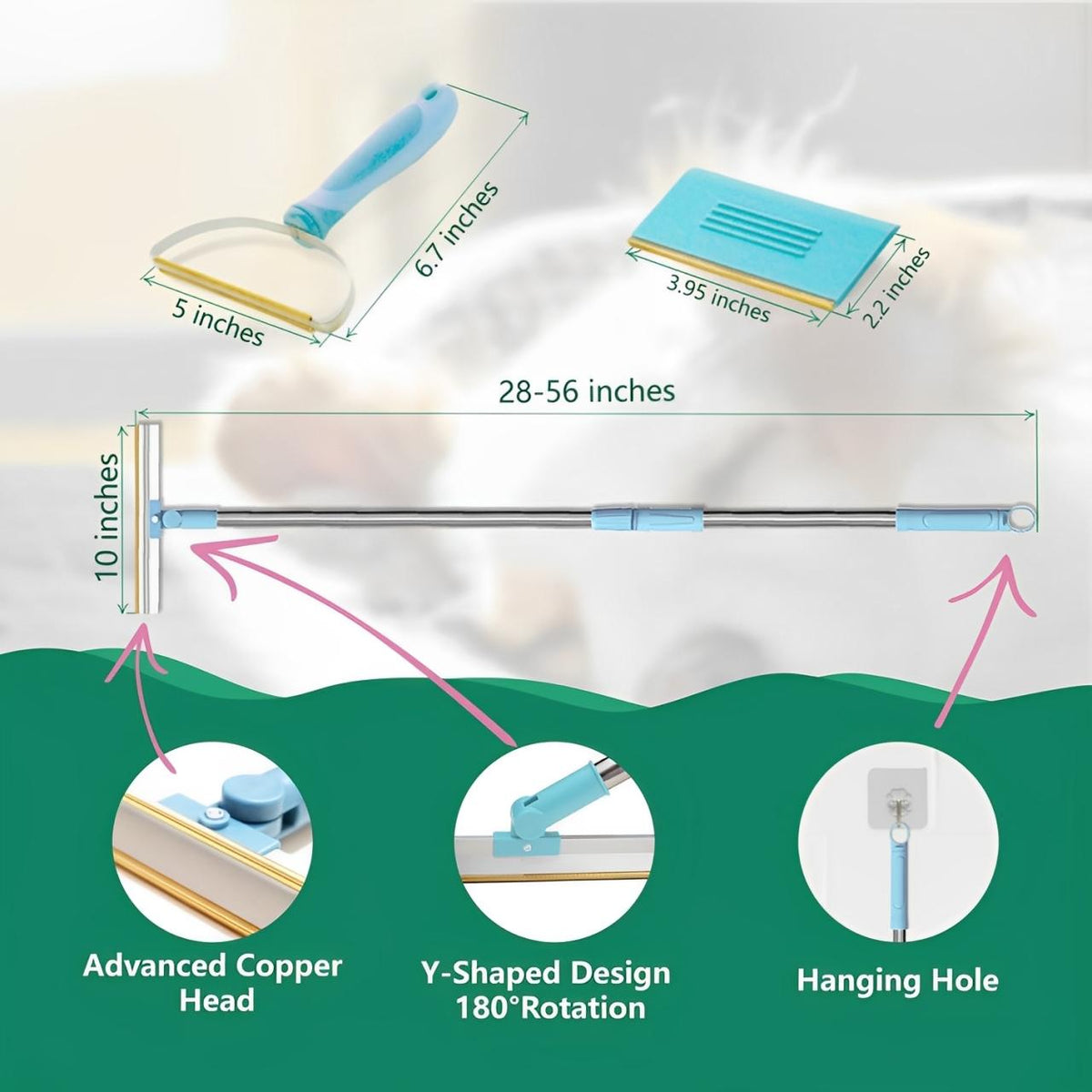 Belro Pet Hair Remover Set with cleaning tools for removing pet hair from furniture and surfaces, ideal for home cleaning.