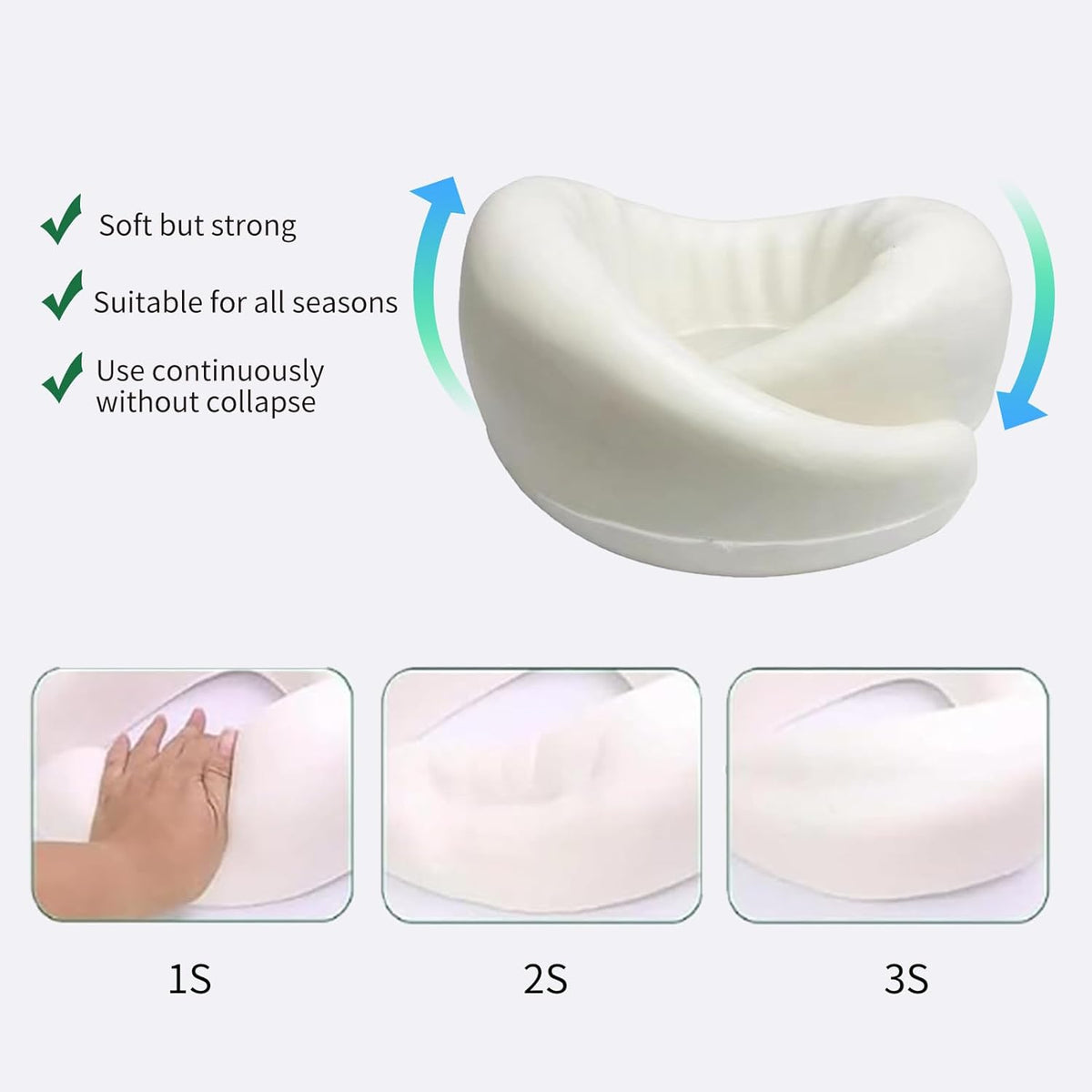 Belro ergonomic travel neck pillow made of memory foam, supporting neck comfort during airplane and car travel.