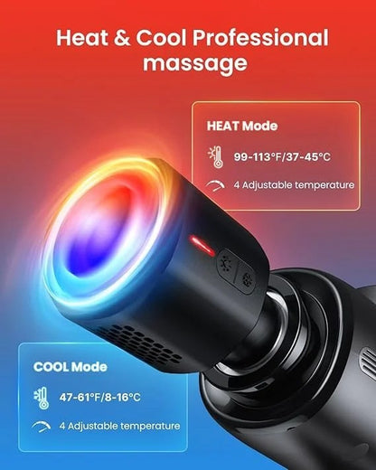 Casavibeo RENPHO Active Thermacool massage gun with heat and cold therapy, portable back massager for muscle relief and deep tissue massage