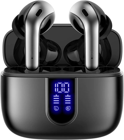 Belro True Wireless Earbuds with charging case, compact stereo headphones for portable audio listening.