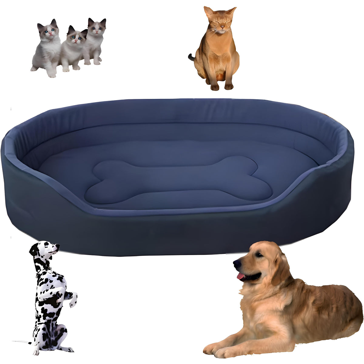 Belro eco-friendly pet bed with soft, plush fabric and raised edges for comfort and support for small dogs or cats.
