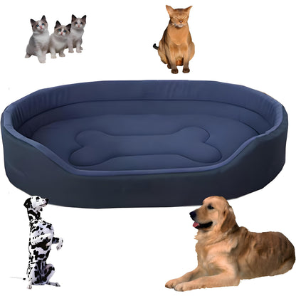 Belro eco-friendly pet bed with soft, plush fabric and raised edges for comfort and support for small dogs or cats.