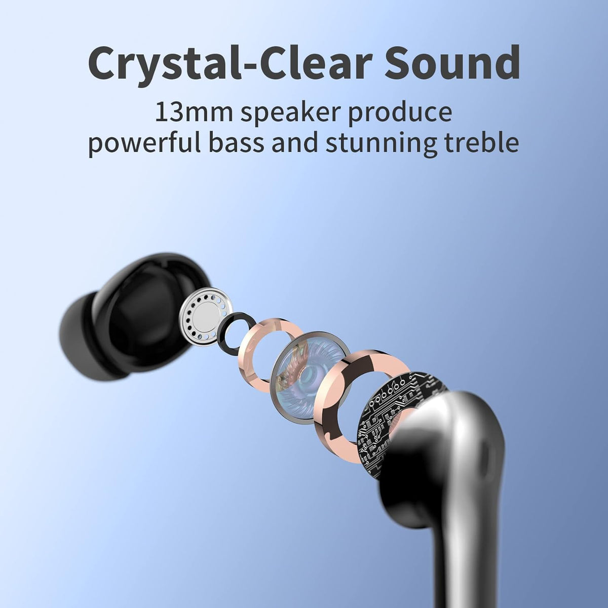 Belro true wireless earbuds with charging case, compact in-ear headphones for premium audio experience
