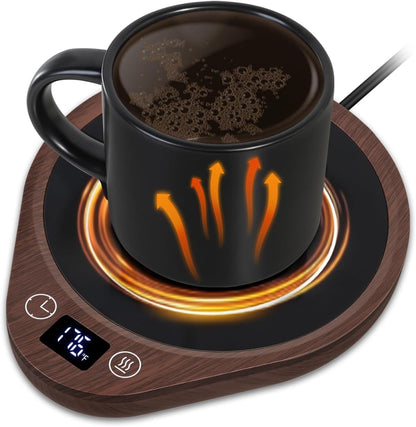 Belro coffee mug warmer set with electronic heating plate, ideal for keeping beverages warm on a home countertop.