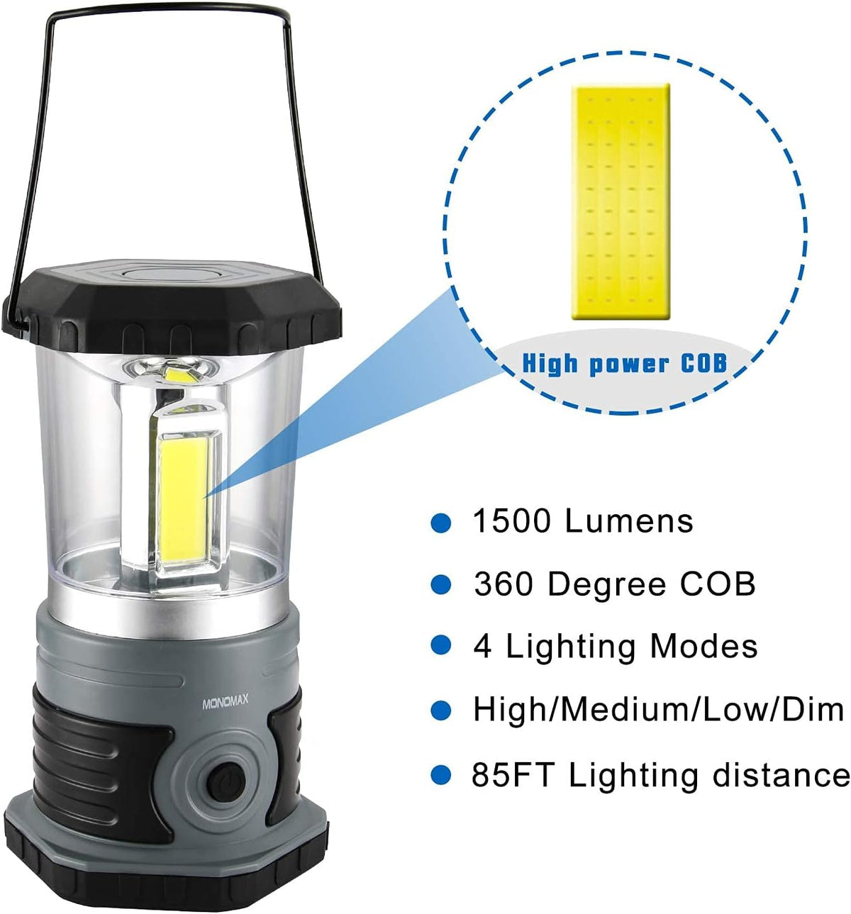 Belro LED camping lantern providing bright, energy-efficient light for outdoor activities and camping trips.